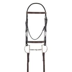 Ovation Elite Raised Fancy Stitched Comfort Crown Padded Bridle - Dark Brown
