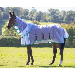 Shires Highlander Fine Mesh Detachable Neck Fly Sheet - White