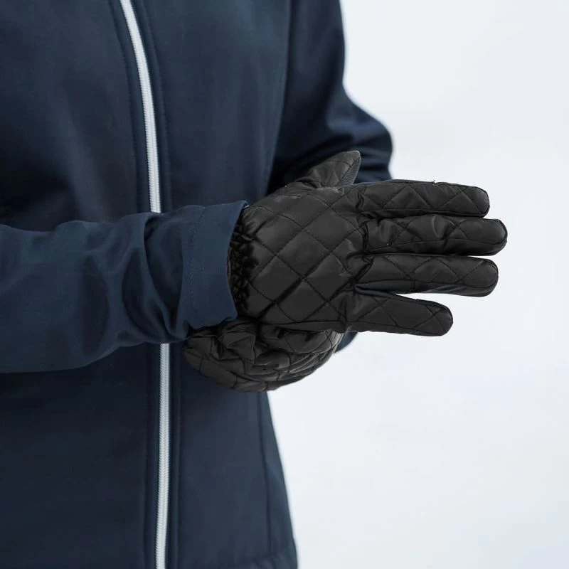 Horze Quilted Winter Riding Gloves - Black 4 Horze Quilted Winter Riding Gloves - Black - Image 2