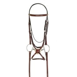 Harmohn Kraft Fancy Raised Padded Figure 8 Bridle W/Fancy Rubber Reins - Oakbark