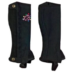 Ovation Kids' Horse N Heart Half Chaps - Black