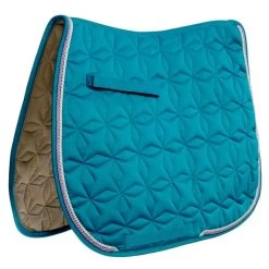 Roma Ecole Star Quilt Close Contact Saddle Pad - Teal/White/Lavender