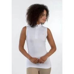Shires Aubrion Women's Westbourne Sleeveless 1/4 Zip Shirt - White