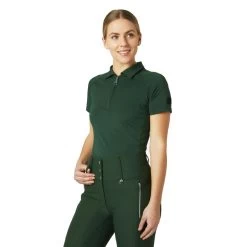 Horze Women's Tiana Short Sleeved Polo - Mountain View Green -Equestrian Supplies 532187 800 800