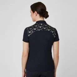 Horze Women's Kaitlin Short Sleeved Performance Shirt W/ Flower Print - Peacoat Dark Blue 8 Horze Women's Kaitlin Short Sleeved Performance Shirt W/ Flower Print - Peacoat Dark Blue -Equestrian Supplies 543293 800 800