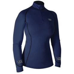 Woof Wear Women's Performance Quarter Zip Riding Shirt - Navy