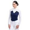 Cavalliera Women's POP Long Sleeve Show Shirt - White/Navy Blue -Equestrian Supplies 559232 800 800