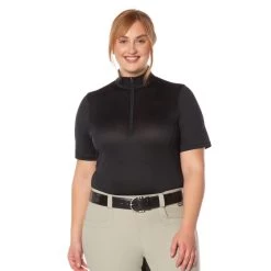 Kerrits Women's Ice Fil Lite Short Sleeve Shirt Solid - Black -Equestrian Supplies 576180 800 800