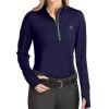 Romfh Women's Aachen Mock Zip Long Sleeve Shirt - Dark Navy/Brook 1 Romfh Women's Aachen Mock Zip Long Sleeve Shirt - Dark Navy/Brook -Equestrian Supplies 581619 800 800