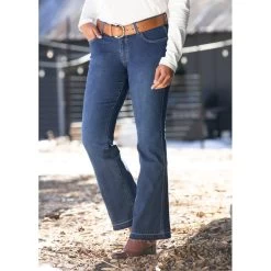 EQL Women's In Motion Bootcut Jean W/Raw Hem - Midnight Wash -Equestrian Supplies 584680 800 800