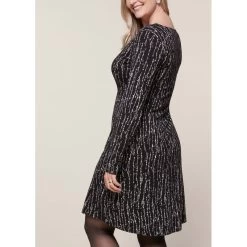 EQL Women's Inspired Scoop Neck Long Sleeve Dress - Black Horseshoe Branches -Equestrian Supplies 585358 800 800