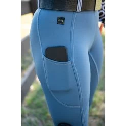 FITS Women's ThermaMAX II Tech Tread Full Seat Tights - BlueFin -Equestrian Supplies 589800 800 800