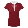 Fair Play Women's Cathrine Short Sleeve Competition Shirt - Burgundy/White -Equestrian Supplies 595467 800 800