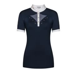 Fair Play Women's Cathrine Rose Gold Short Sleeve Competition Shirt - Navy/White