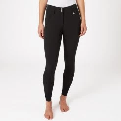 Horze Women's Dina Crystal Detailed Silicone Full Seat Breeches - Black -Equestrian Supplies 600774 800 800