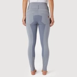 Horze Women's Tara High Waist Breeches Leather Full Seat - Tradewinds Grey 8 Horze Women's Tara High Waist Breeches Leather Full Seat - Tradewinds Grey -Equestrian Supplies 601863 800 800