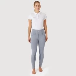 Horze Women's Tara High Waist Breeches Leather Full Seat - Tradewinds Grey 9 Horze Women's Tara High Waist Breeches Leather Full Seat - Tradewinds Grey -Equestrian Supplies 601864 800 800
