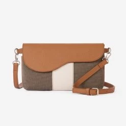 Oughton Vintage Canvas Paddock Crossbody - Timeless Taupe/Caramel