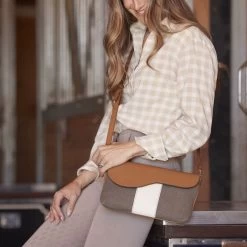 Oughton Vintage Canvas Paddock Crossbody - Timeless Taupe/Caramel -Equestrian Supplies 603832 800 800