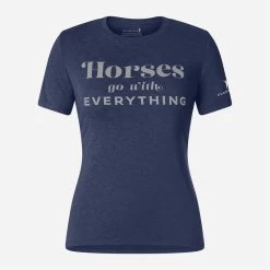 Oughton Women's Horses Go With Everything Tee - Iconic Navy