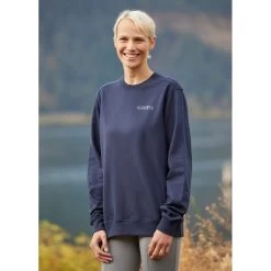 Kerrits Women's Horseshoe Logo Sweatshirt - Navy/Pewter -Equestrian Supplies 608346 800 800