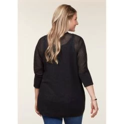 EQL Women's Mesh Cocoon Cardigan - Black -Equestrian Supplies 644800 800 800