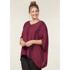 EQL Women's Embroidered EQ Stripe Top - Sangria 8 EQL Women's Embroidered EQ Stripe Top - Sangria -Equestrian Supplies 644965 800 800