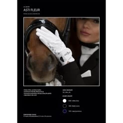 Fair Play Asti Fleur Gloves - White -Equestrian Supplies 656390 800 800