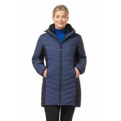 Kerrits Women's Horsey Houndstooth Insulated Parka - Ink Houndstooth/Black -Equestrian Supplies 683239 800 800