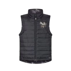 Kerrits Kids' Pony Tracks Reversible Quilted Vest - Black Run Free/Black