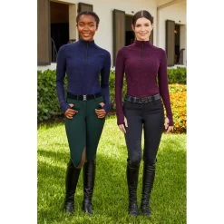 RJ Classics Women's Logan Zip Tech Shirt - Amaranth Heather -Equestrian Supplies 691448 800 800