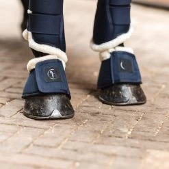 Horze Terrazzo Bell Boots With Fleece - Dark Navy -Equestrian Supplies 695663 800 800