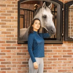 Horze Women's Livia Technical Long Sleeved Shirt - Opal Blue -Equestrian Supplies 697268 800 800