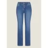 EQL Women's In Motion Button Fly Straight Leg Jeans - Light Wash -Equestrian Supplies 711613 800 800