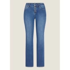 EQL Women's In Motion Button Fly Straight Leg Jeans - Light Wash